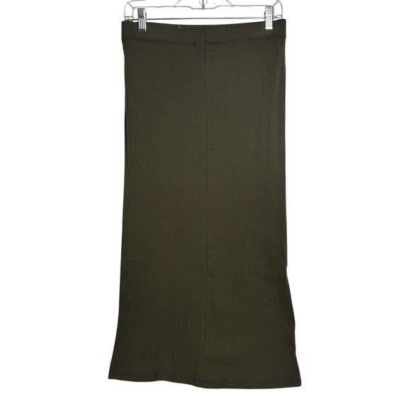 BOBEAU Women's‎ Size Medium Ribbed Midi Skirt In Olive Green NWT - Picture 4 of 5